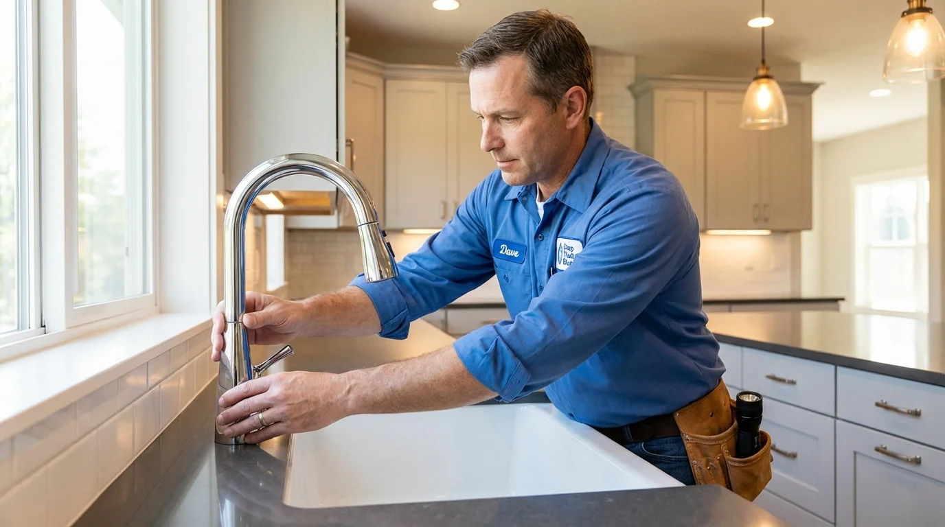 Kitchen faucet installation by Johns Plumbing LLC in Lecompte